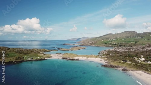 Derrynane White Beach Aerial at the Ring of Kerry in Ireland photo