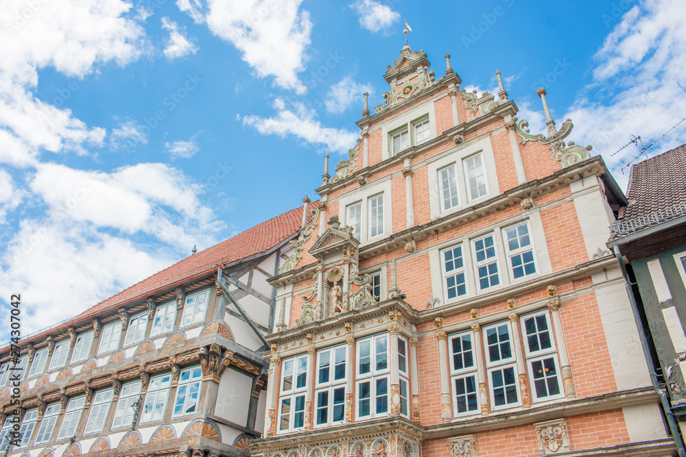 Fototapeta premium Leist-Haus and Stiftsherrenhaus Hameln Lower Saxony (Niedersachsen)