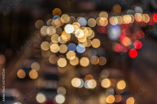 Out of focus car traffic, in Sao Paulo, Brazil.