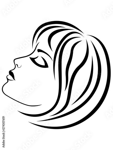 Abstract charming girl with sensual face
