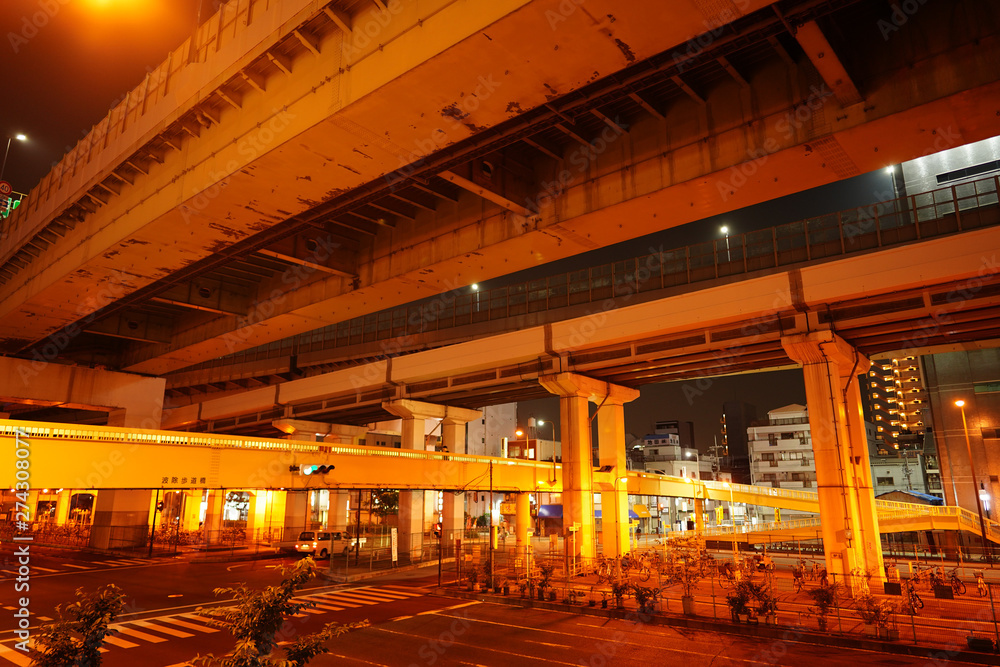 Fototapeta premium Krajobraz miejski w Osace / Krajobrazy wokół dzielnicy Minato