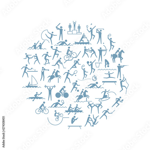 Competitive sports icon set