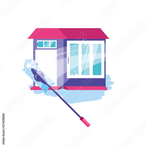 Isolated cleaning mop and house design