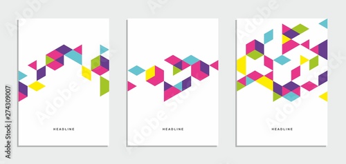 Abstract geometric technological flyer, brochure, corporate identity.
