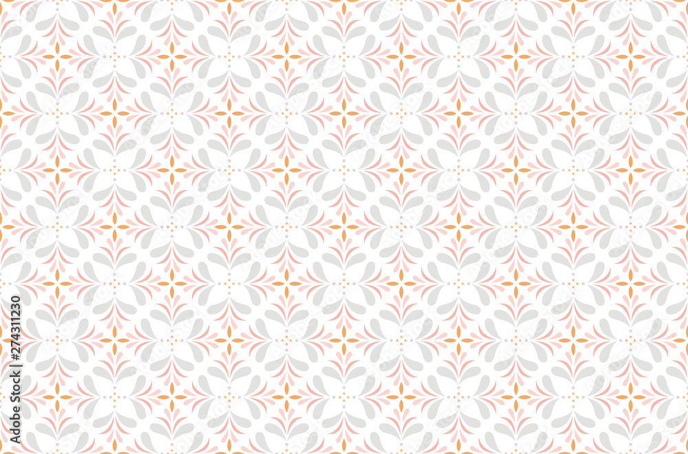 Fototapeta premium Ornamental Arabesque floral tiles seamless vector pattern. Abstract Flower Background.