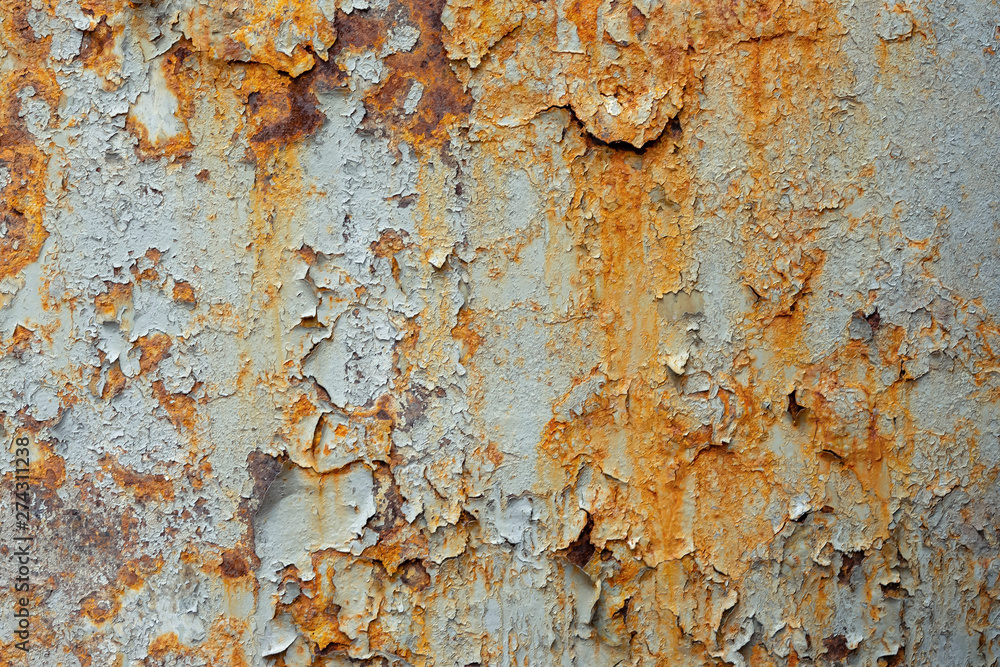 Pastel colored peeled concrete surface. Vintage effect