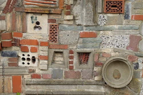 Tableau sur toile stein. gemischtes Mauerwerk als Hintergrund