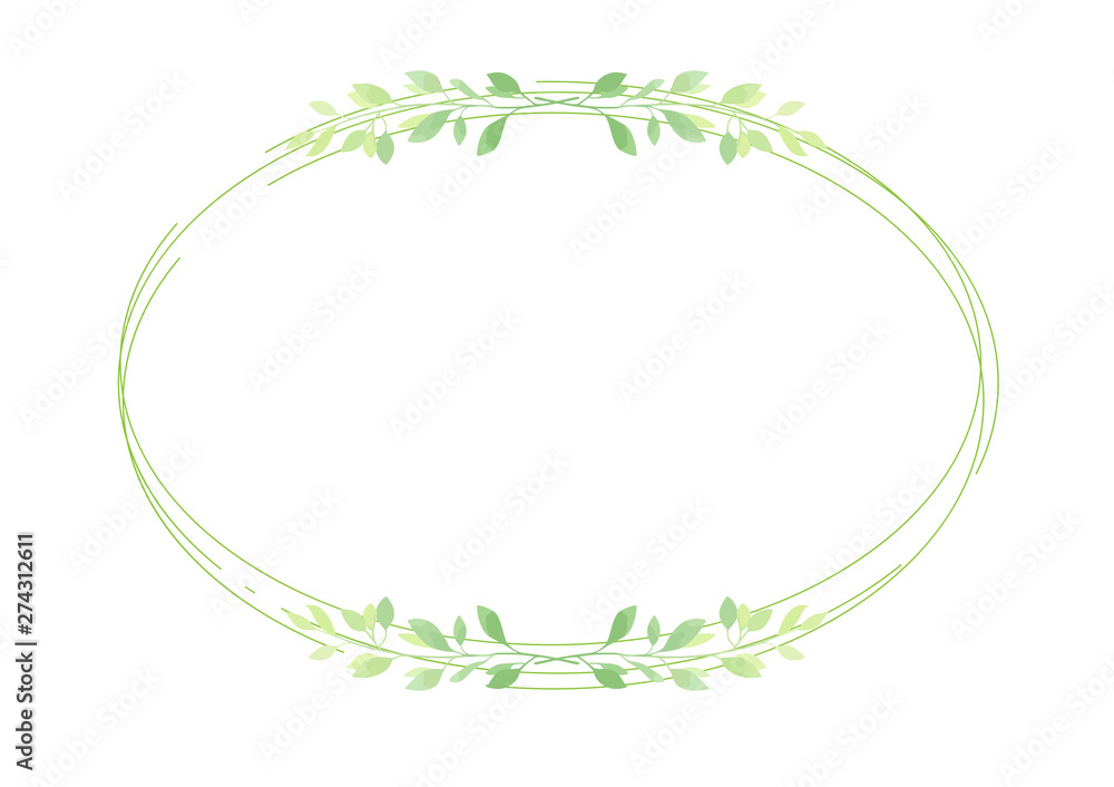Green leaves frame. Floral border. Vector illustration. Green leaves frame. Floral border. Vector illustration.