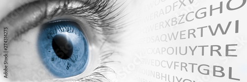 Wall Mural Blue Eye Looking At letters