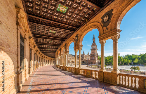 The beautiful Plaza de Espana in Seville. Andalusia, Spain. photo