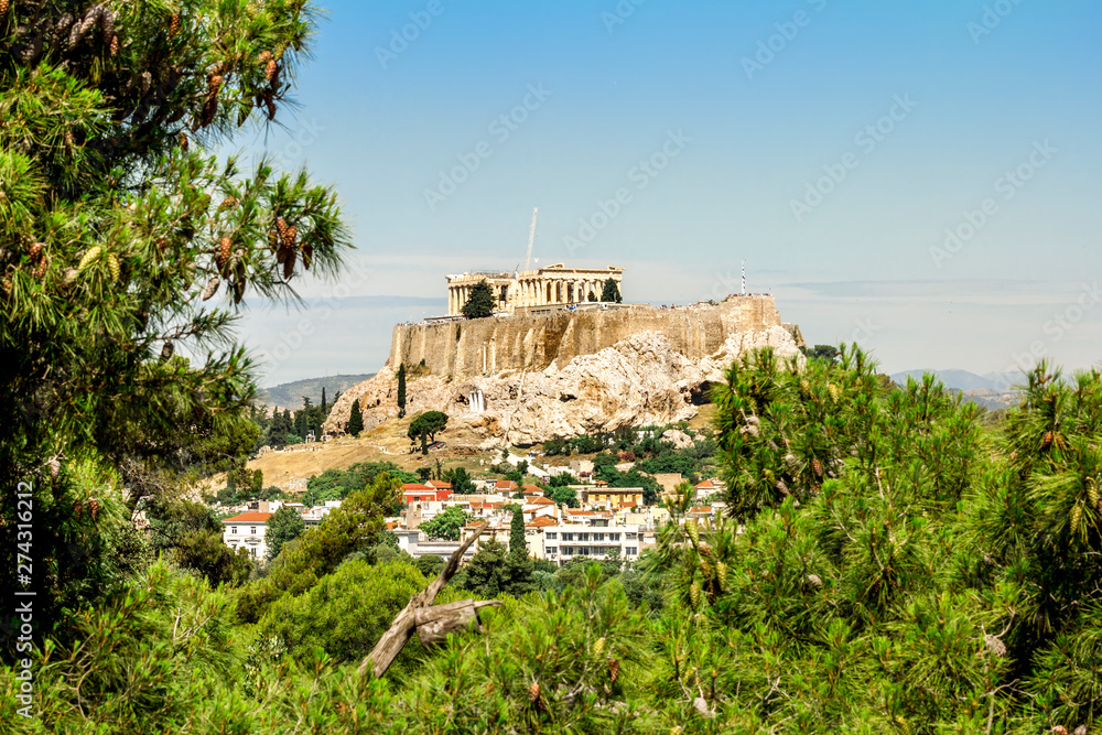 Parthenon on the Acropolis hill in Greece.