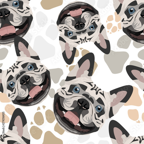 Muster Hundepfoten Französische Bulldogge