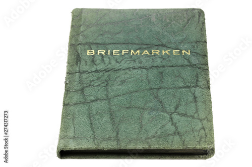 vintage German stamp album isolated on white background 