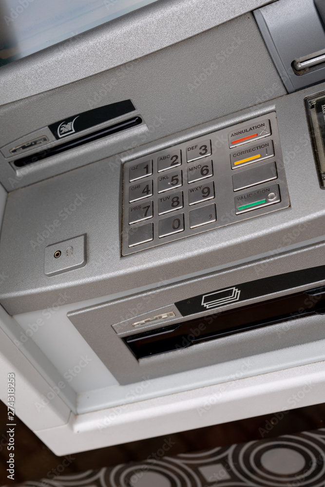 atm cash dispenser detail machine closeup atm cash dispenser detail machine closeup