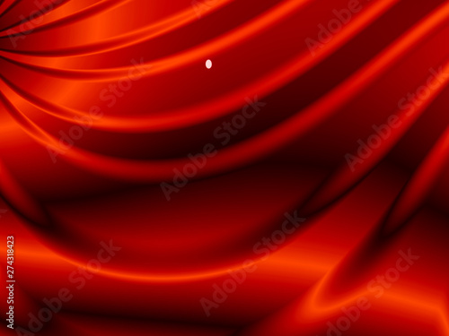 a close look at the folds of the red curtains. 3D rendering. 3D illustration.