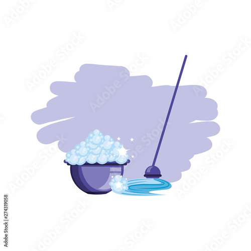 Isolated cleaning bucket and mop design