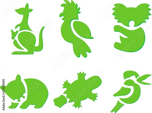 animal stencil green art set