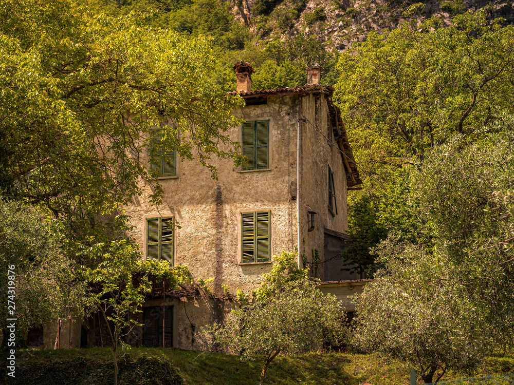 Fototapeta premium Image of an old abandoned house, lost places