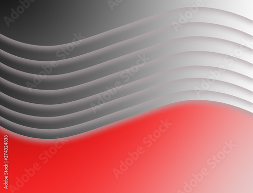 Abstract illustration of grey wavy lines on a gradient with a plain red bottom. Suitable for use as a banner if cut. 