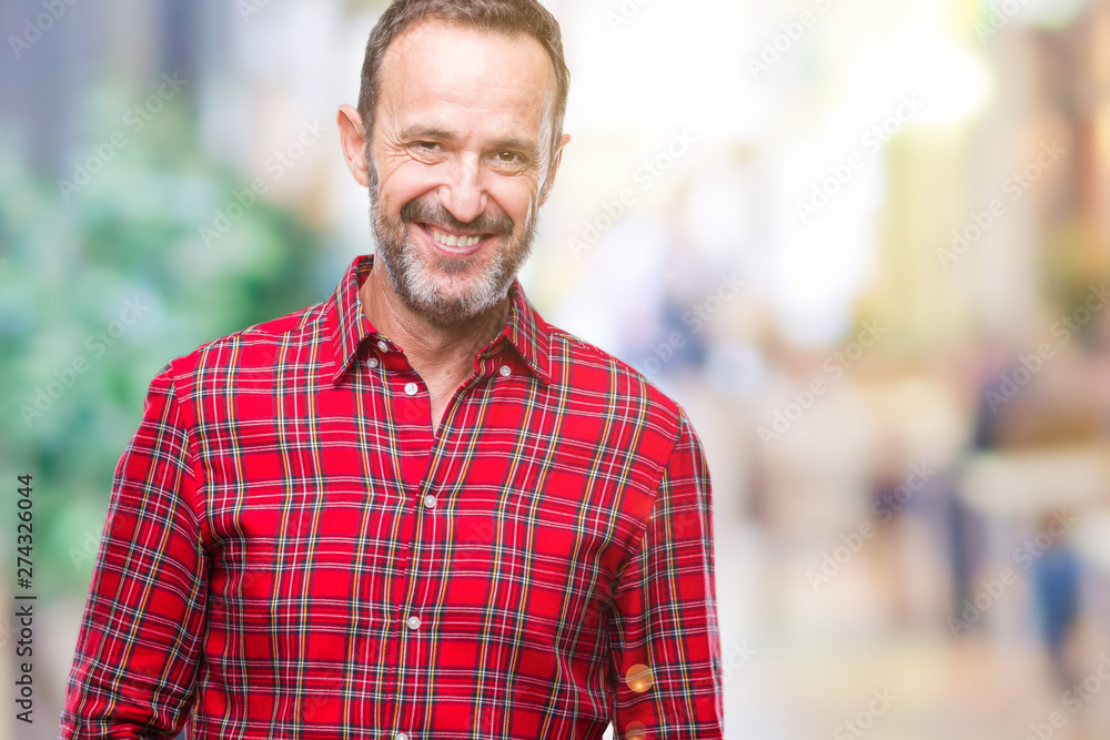 Middle age hoary senior man over isolated background with a happy and cool smile on face. Lucky person. Middle age hoary senior man over isolated background with a happy and cool smile on face. Lucky person.