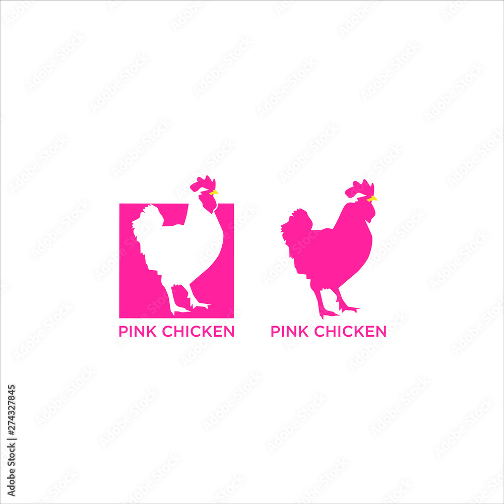 Fototapeta premium pink chicken logo vector