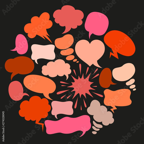 Cartoon set of speach bubbles.