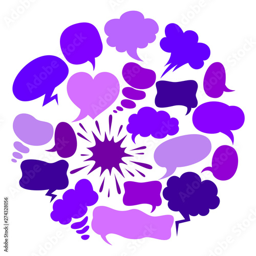 Cartoon set of speach bubbles.