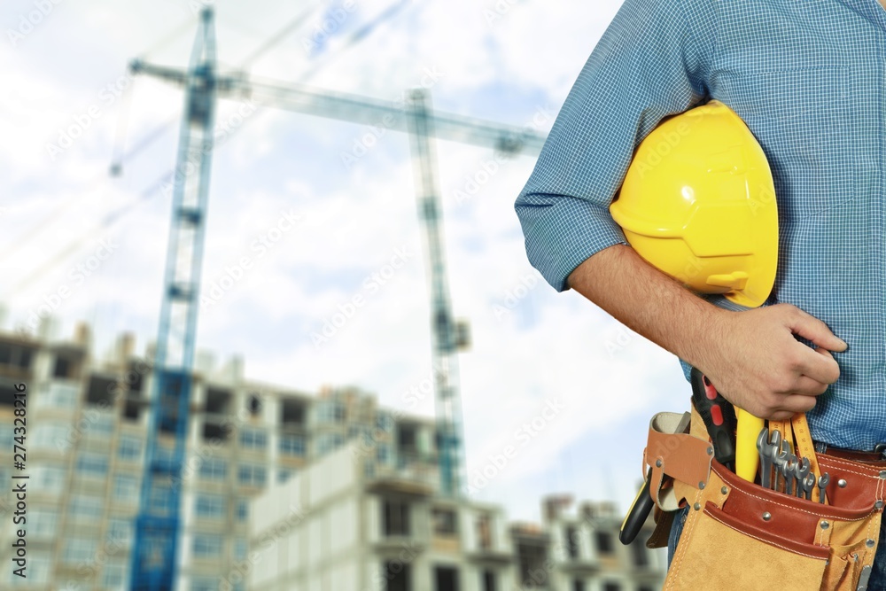 Worker with a tool belt. Isolated over white background. Worker with a tool belt. Isolated over white background.