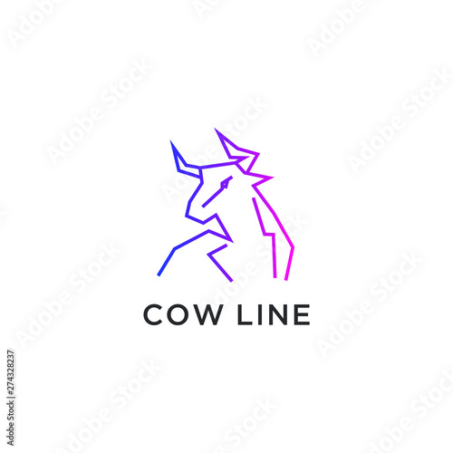 cow logo line concept