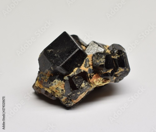 Melanite Garnet raw gemstone crystal from Mali photo