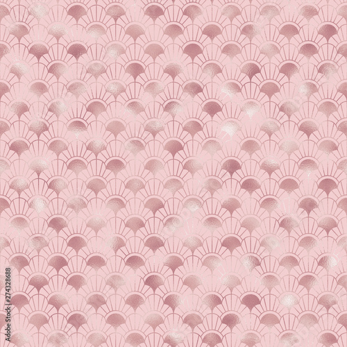 Art Deco Seamless Pattern - Repeating metallic pattern design with art deco motif