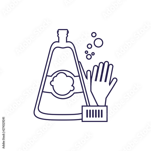 Isolated cleaning detergent and gloves design