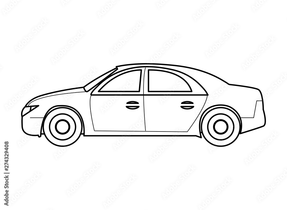 car vehicle side view icon vector ilustration