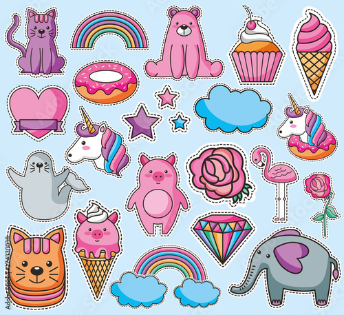 bundle of emojis kawaii characters