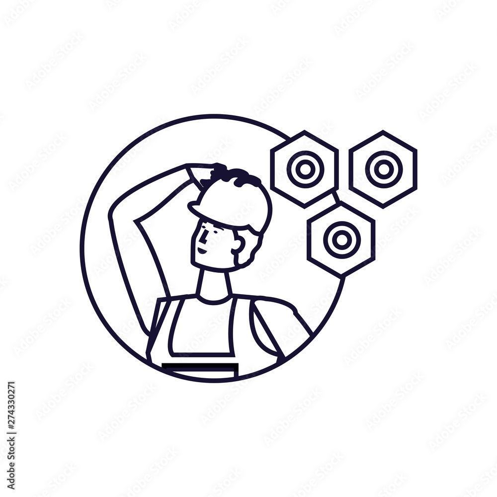 Isolated avatar of professional worker design