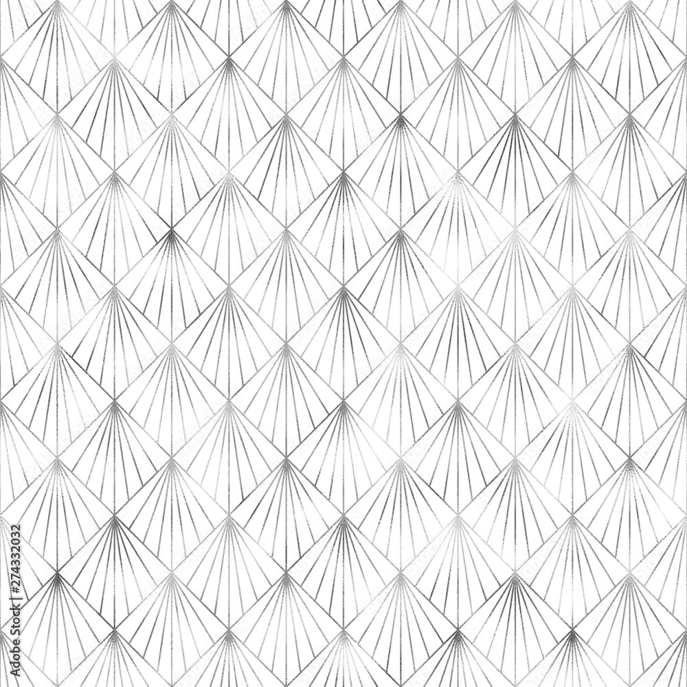 Art Deco Seamless Pattern - Repeating metallic pattern design with art deco motif Art Deco Seamless Pattern - Repeating metallic pattern design with art deco motif