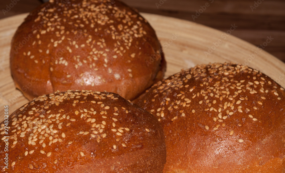 The fresh sesame seed buns