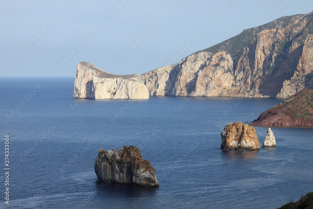 Naklejka premium Seaside view of Pan di Zucchero in Sardinia, Italy