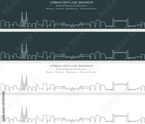 Bordeaux Single Line Skyline Profile Banner