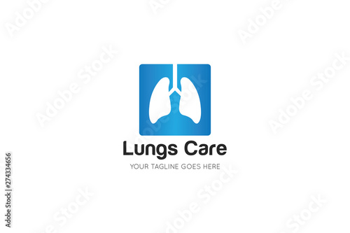 lungs logo and icon vector illustration design template
