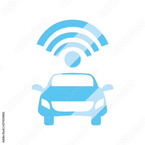 autonomous smart car icon vector ilustration