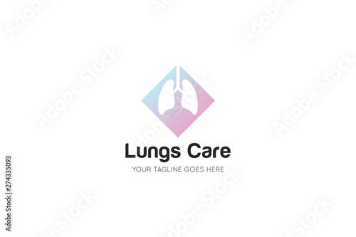 lungs logo and icon vector illustration design template