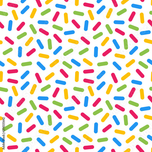 Colorful jumble geometric lines memphis seamless pattern.