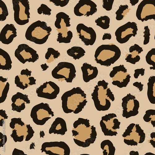 Leopard print. Vector seamless pattern.
