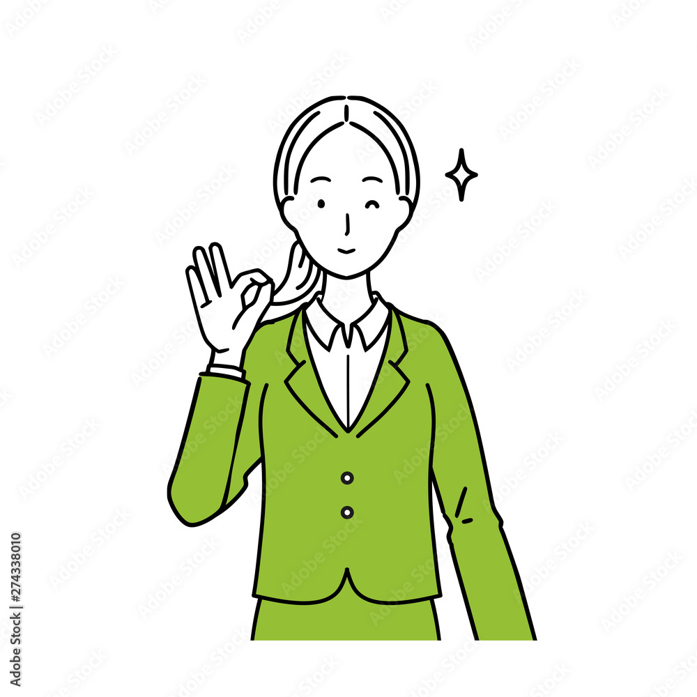 Illustration of a business woman presenting an OK mark. Illustration of a business woman presenting an OK mark.