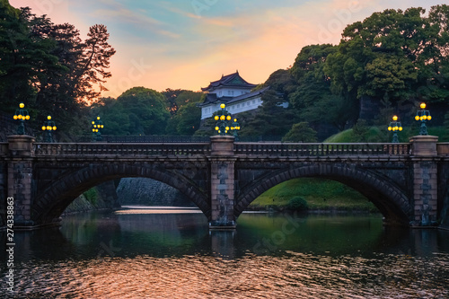 Nijubashi bridge in front of Tokyo Imperial palace in Tokyo, Japan