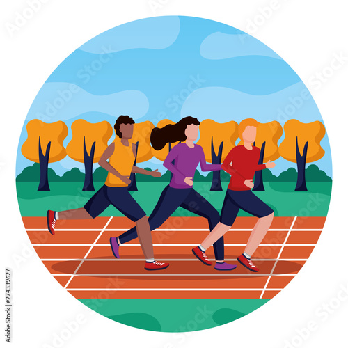 people running activity
