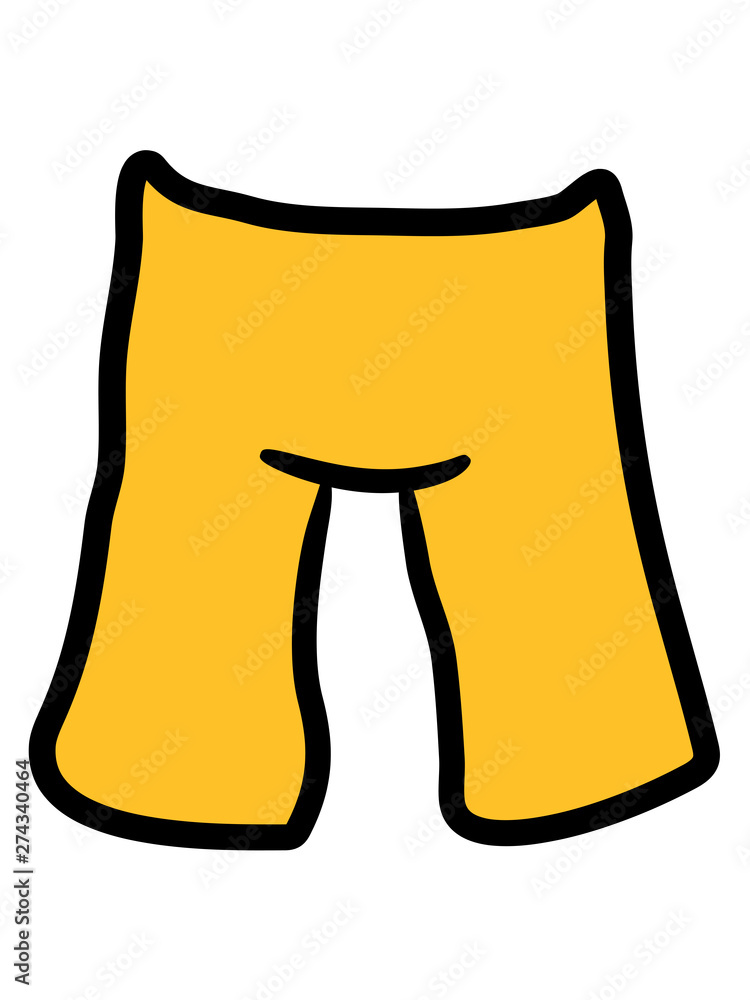 hose anziehen kurze shorts sommer warm kleidung boxershorts unterhose  lustig comic cartoon design cool clipart Stock Illustration | Adobe Stock