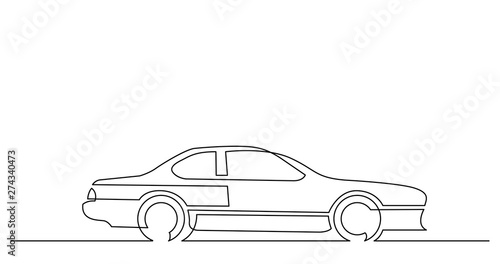 continuous line drawing of classic car