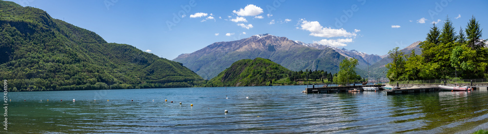Panoramic view of the Commo lake at the Laghetto di Piona